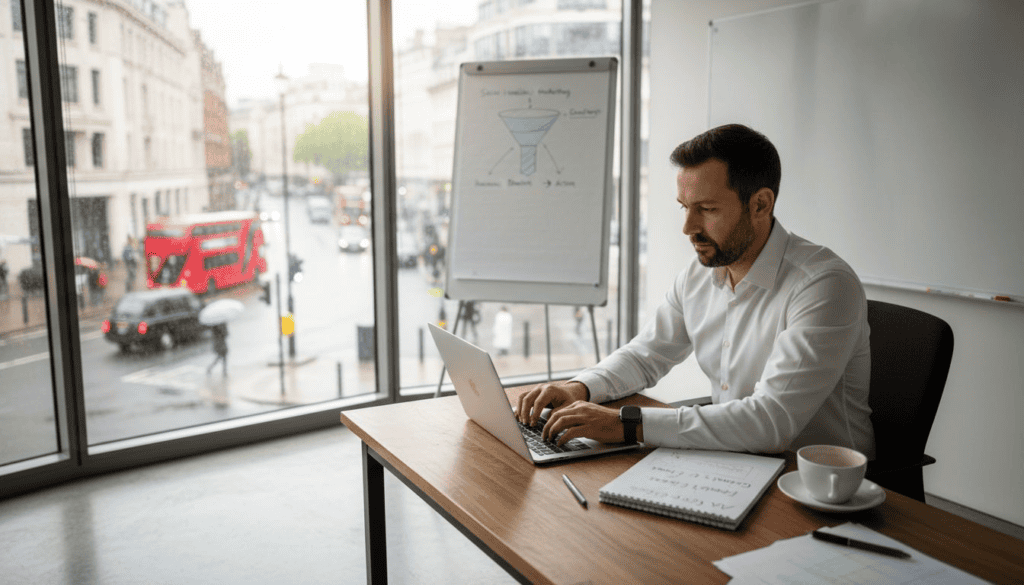 UK marketer running paid social ad campaign