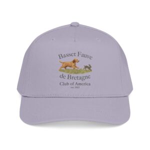 Lavender cap with Basset Fauve graphics