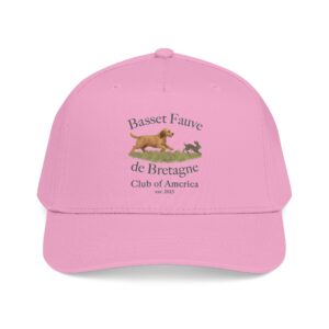 Pink cap with Basset Fauve logo, est. 2013.