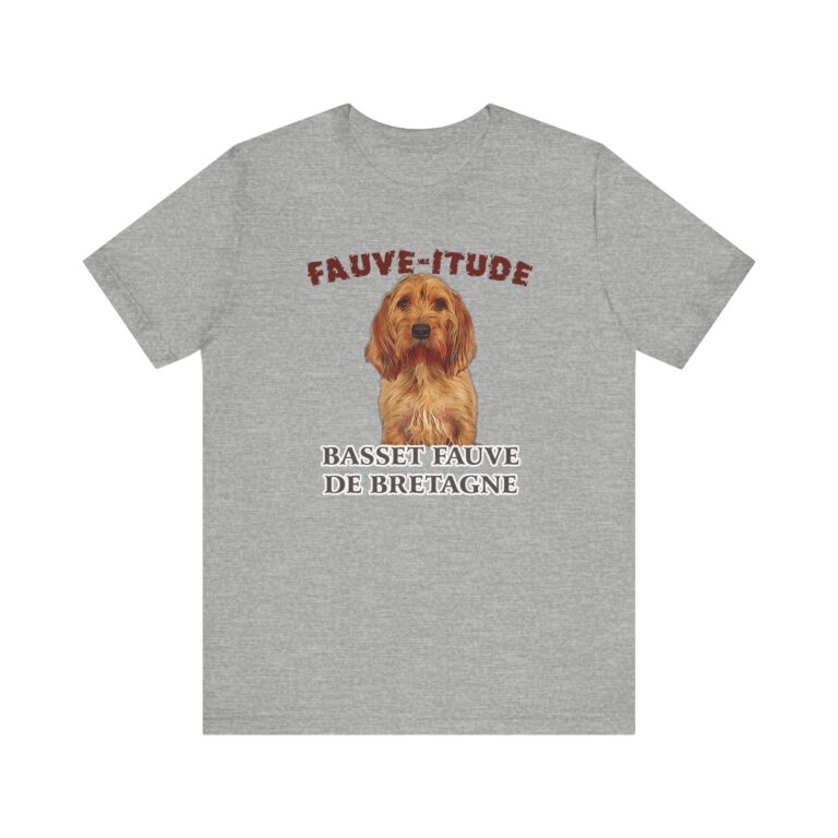 Basset Fauve de Bretagne graphic gray t-shirt design