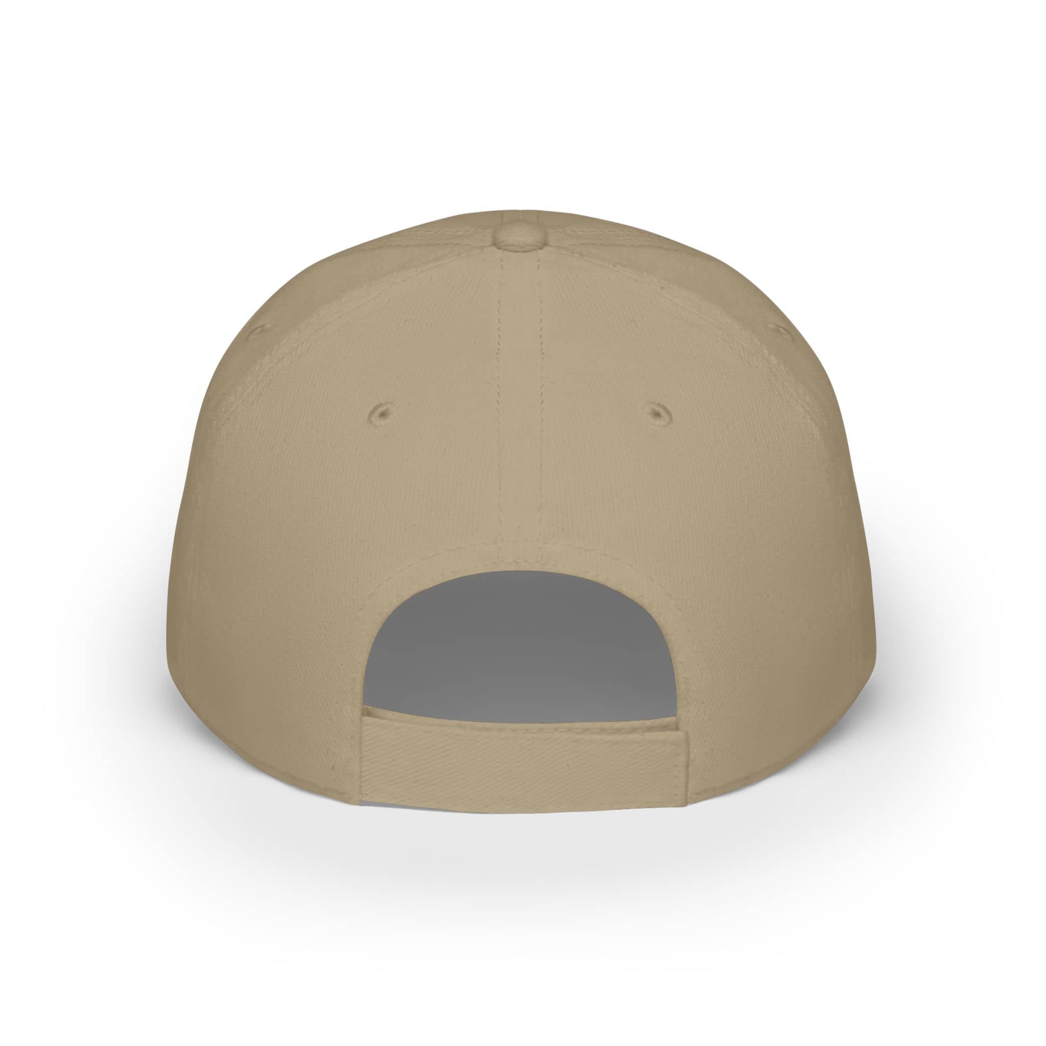 Back view of beige baseball cap