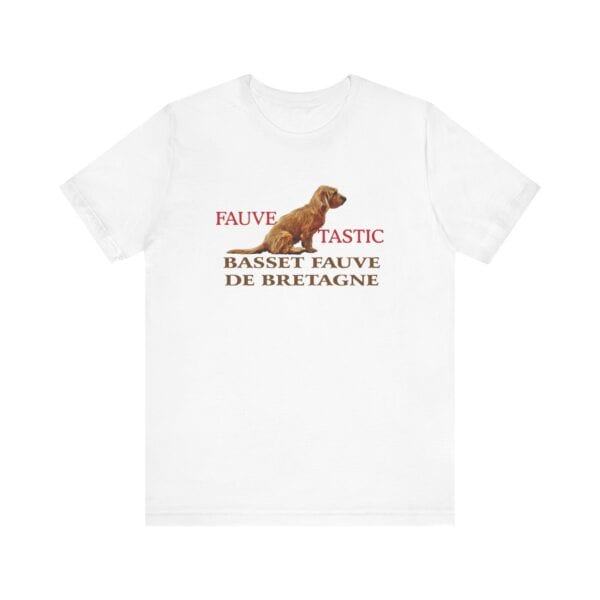 White T-shirt with Basset Fauve de Bretagne print.