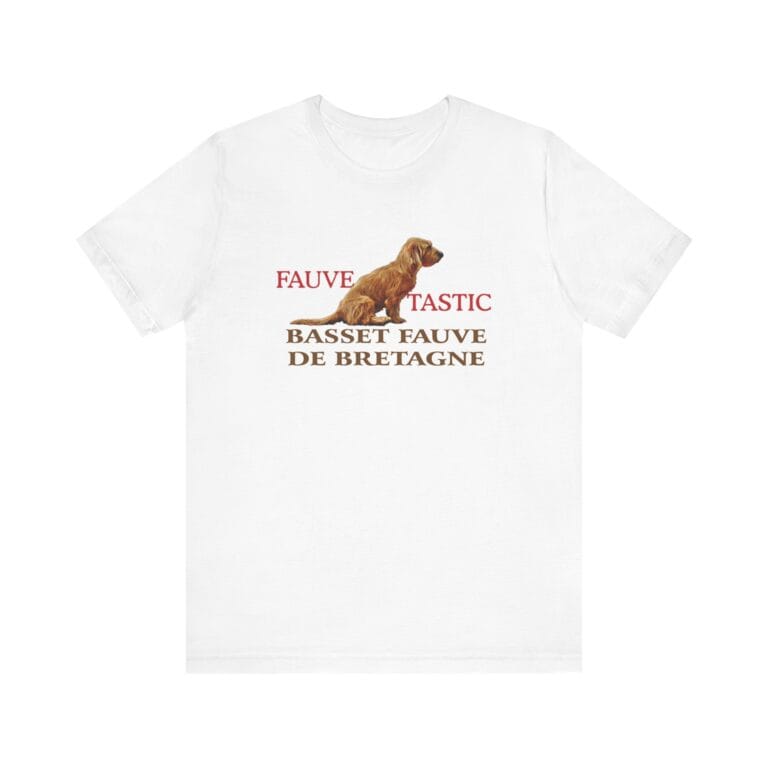 White T-shirt with Basset Fauve de Bretagne print.