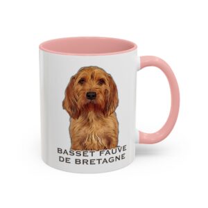 Basset Fauve de Bretagne dog on pink mug