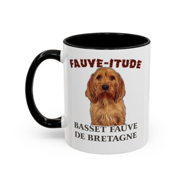 Fauve de Bretagne dog illustration mug black handle