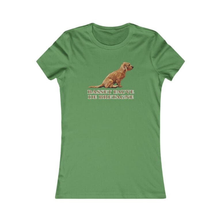 Green shirt with Basset Fauve de Bretagne design