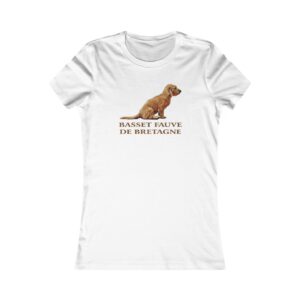 White T-shirt with Basset Fauve de Bretagne design
