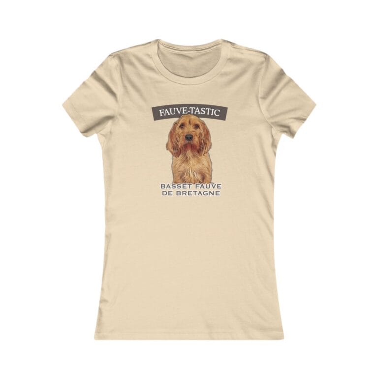 Beige shirt with Basset Fauve de Bretagne design.