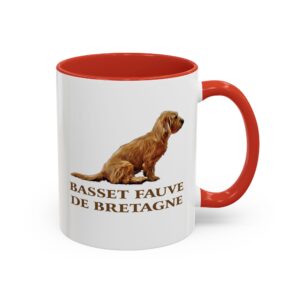 Basset Fauve de Bretagne mug, brown-red interior