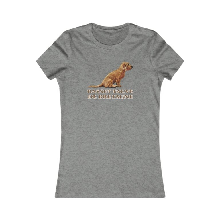 Gray shirt with Basset Fauve de Bretagne graphic.