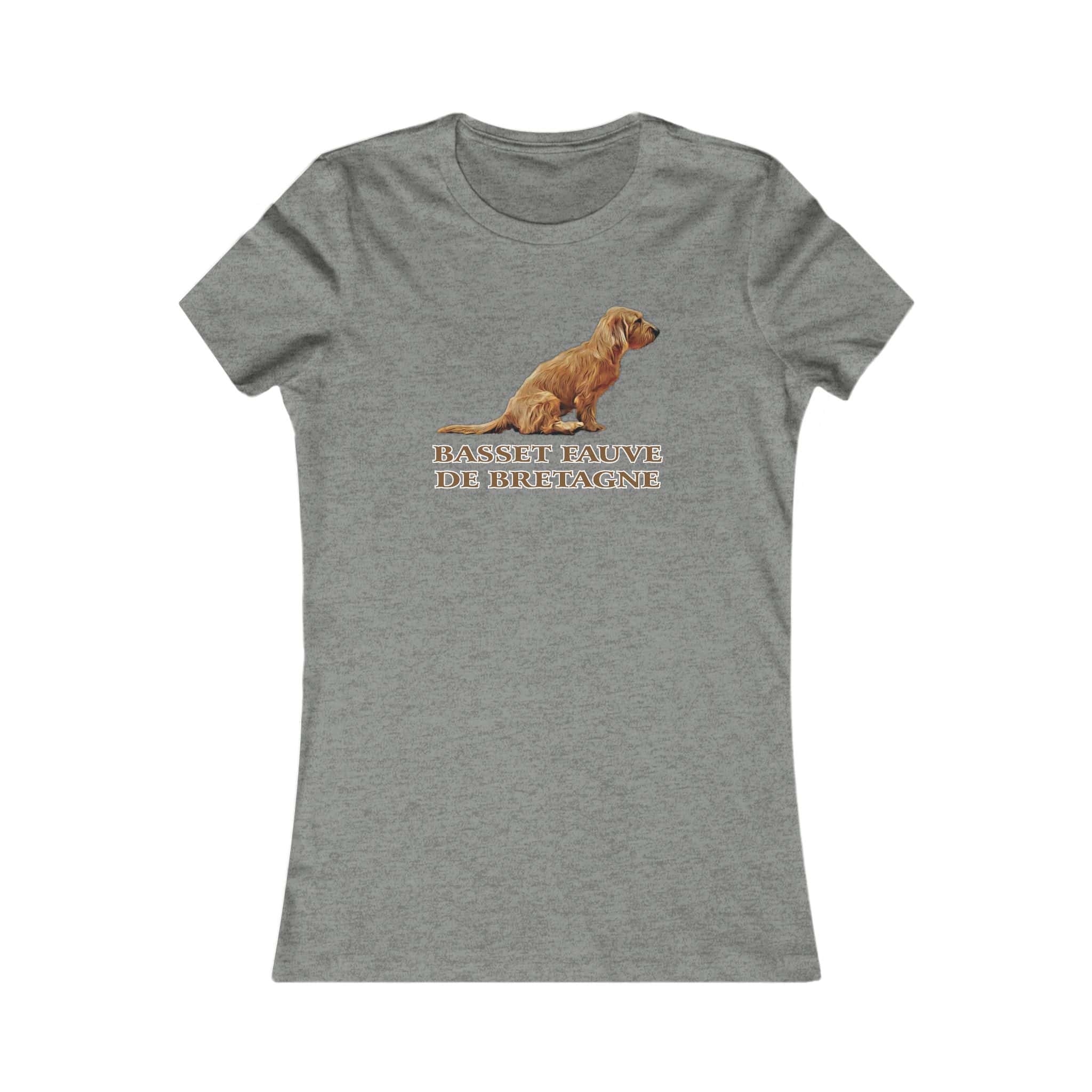 Gray shirt with Basset Fauve de Bretagne graphic.