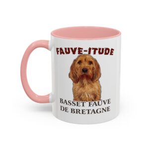 Fauve de Bretagne dog on white coffee mug.