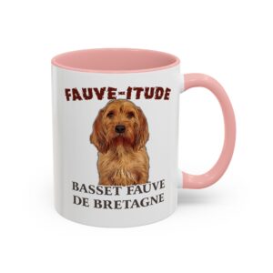 Mug with Basset Fauve de Bretagne dog illustration.