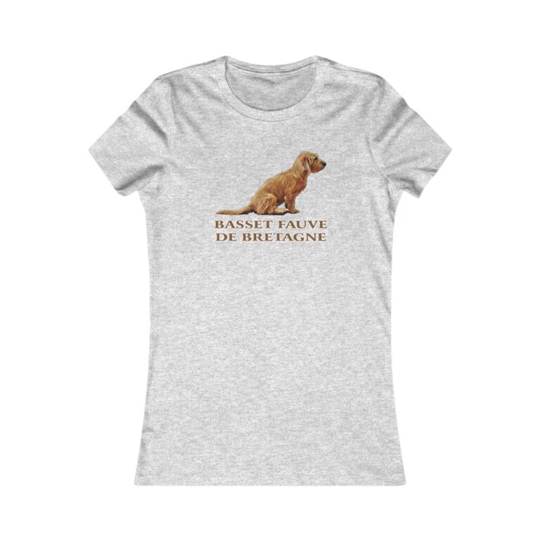 Gray T-shirt with Basset Fauve de Bretagne print