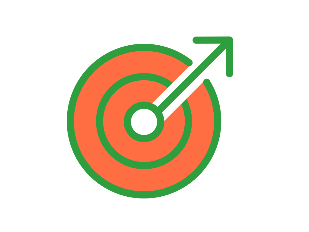 Bullseye with arrow pointing upwards
