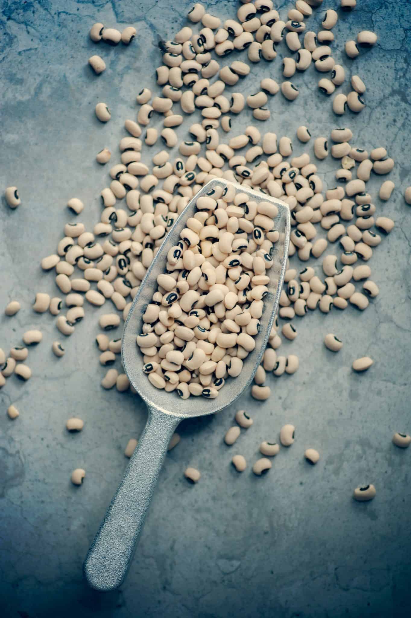 Black eyed peas on a scoop