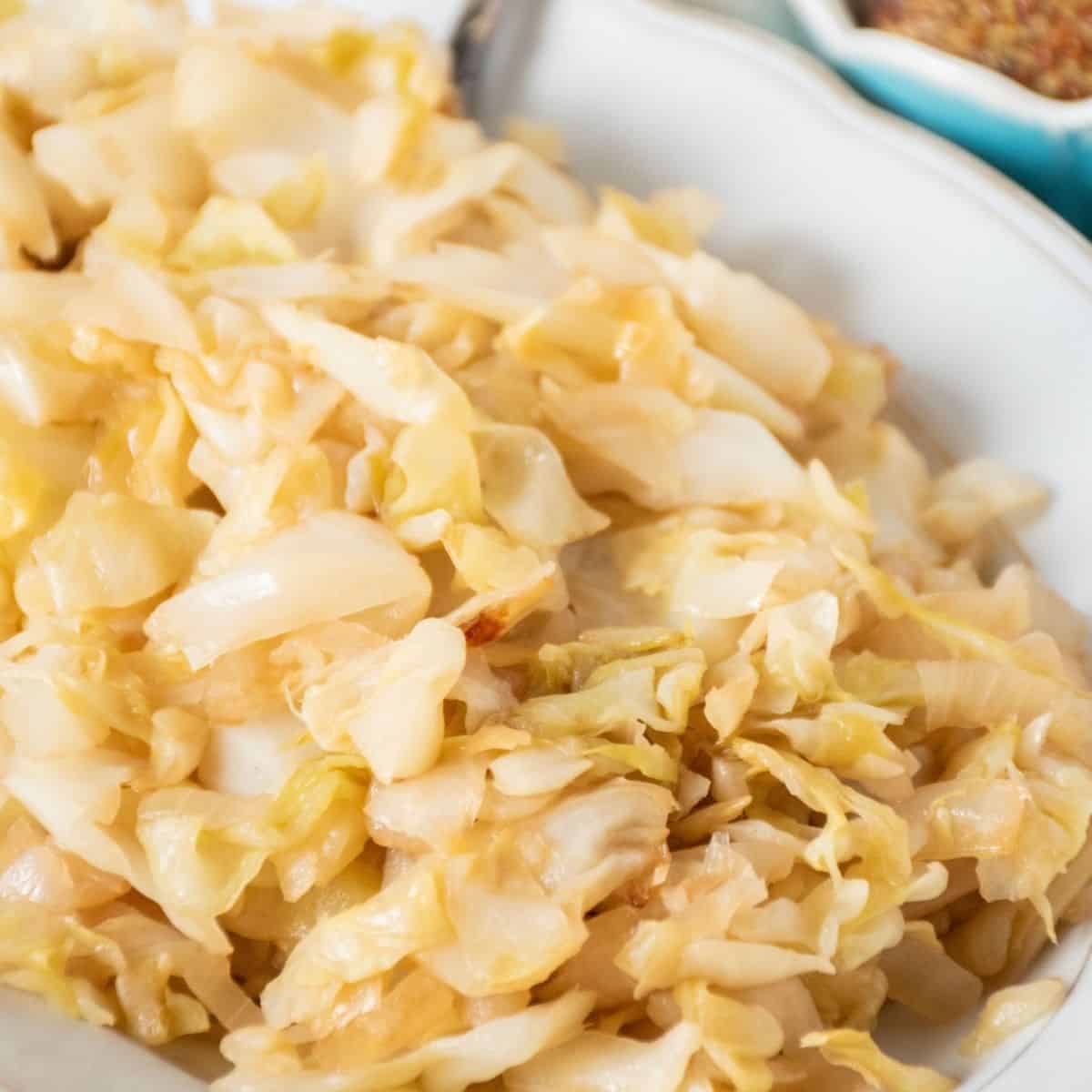 Sautéed cabbage on a plate.