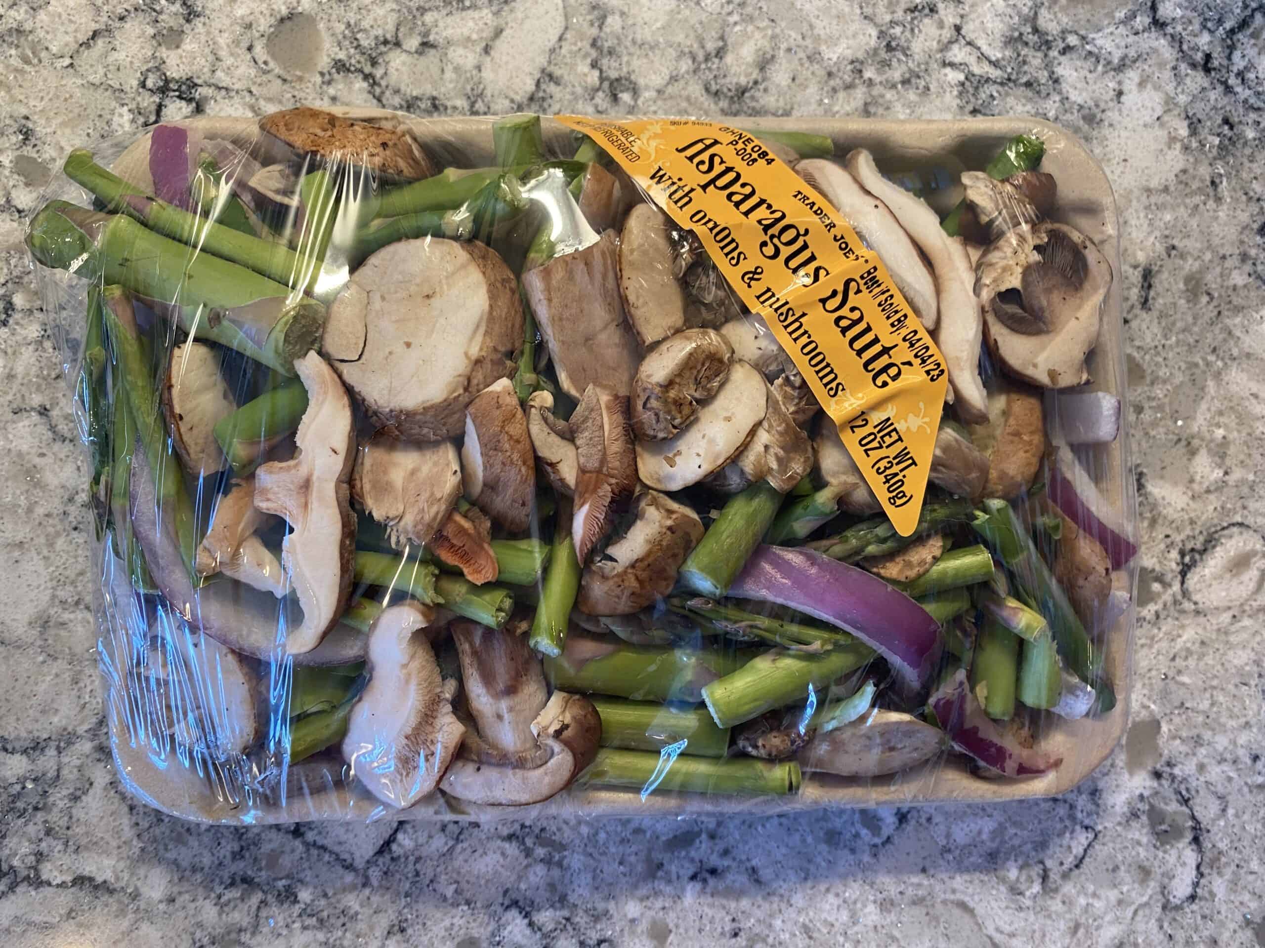 Trader Joe's asparagus sauté veggies.
