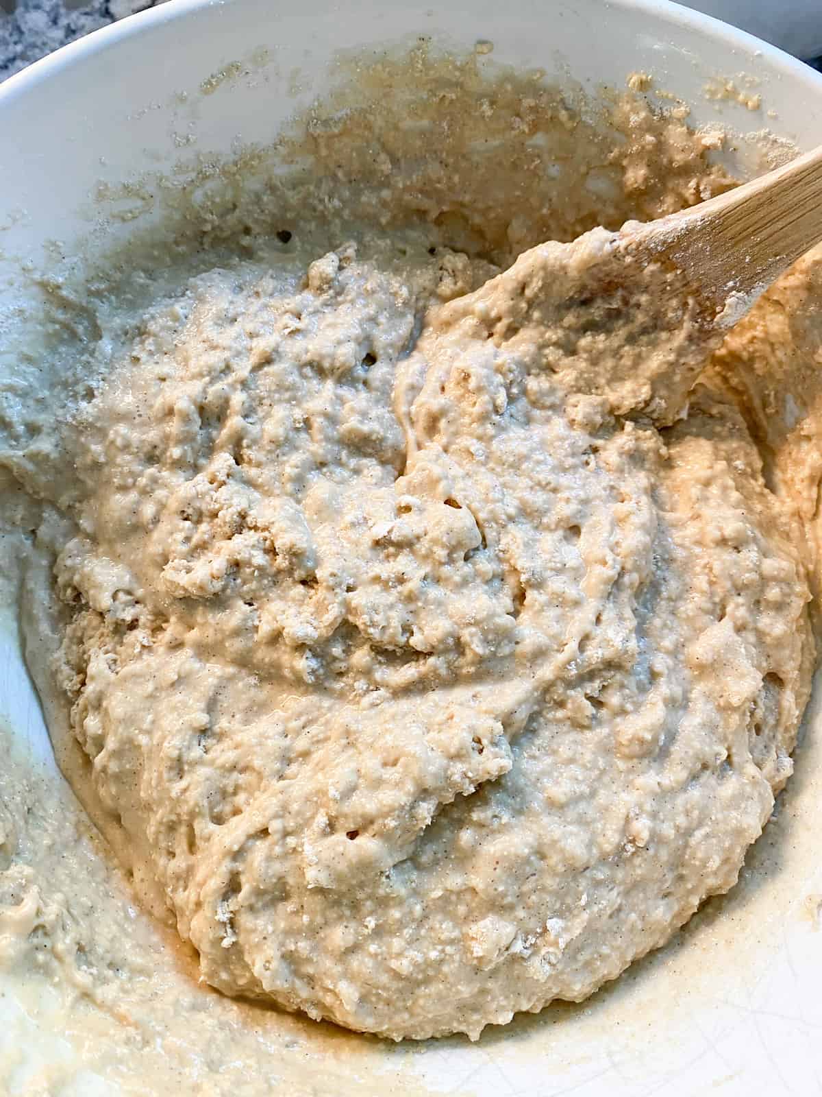 Ingredients mixed into a batter.