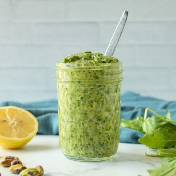 Pesto in a jar.