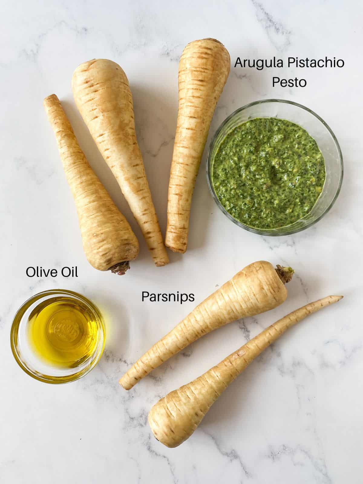 Ingredients for roasted parsnips.
