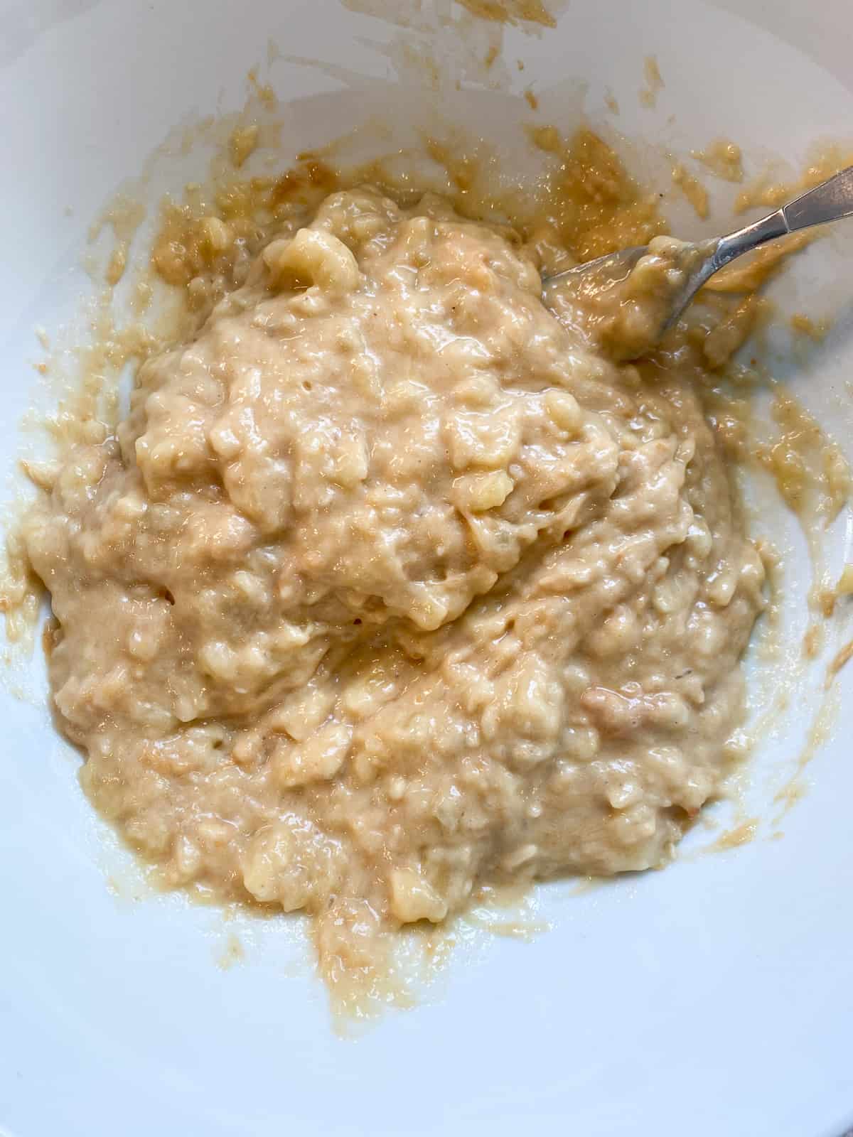 Peanut butter mashed with banana.