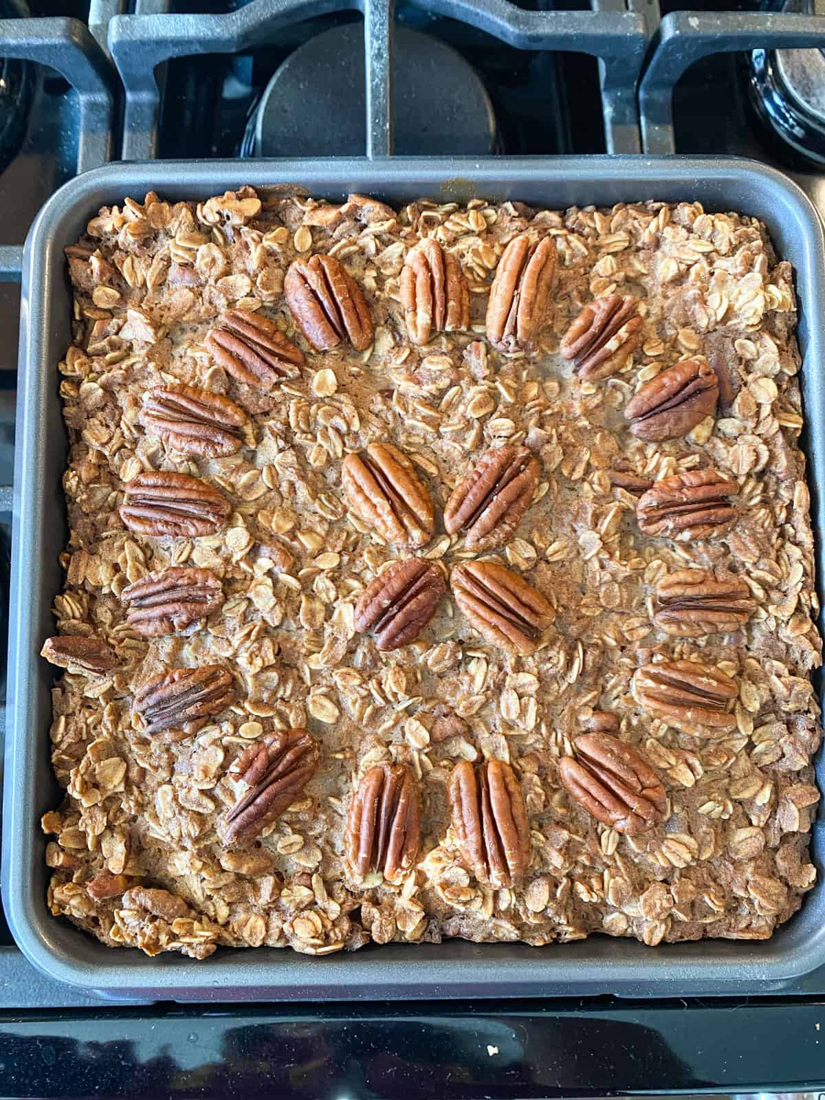 Baked oatmeal, just out of the oven.