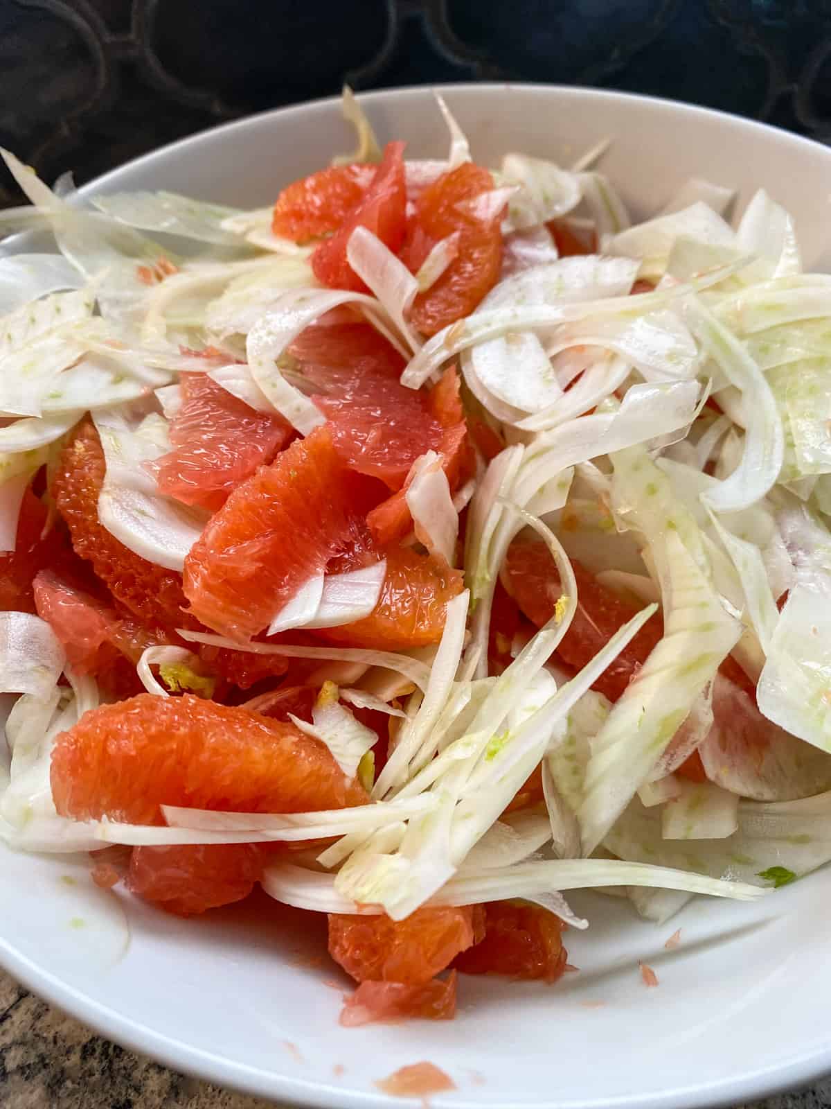 Citrus segments and shaved fennel combined.