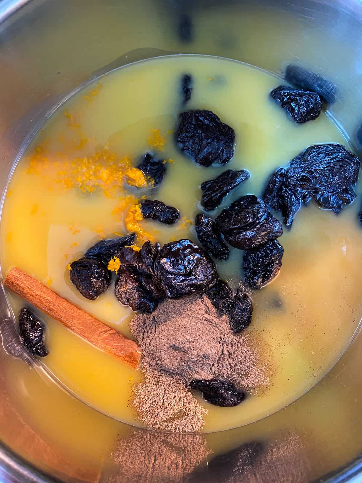 All ingredients added to a pot.