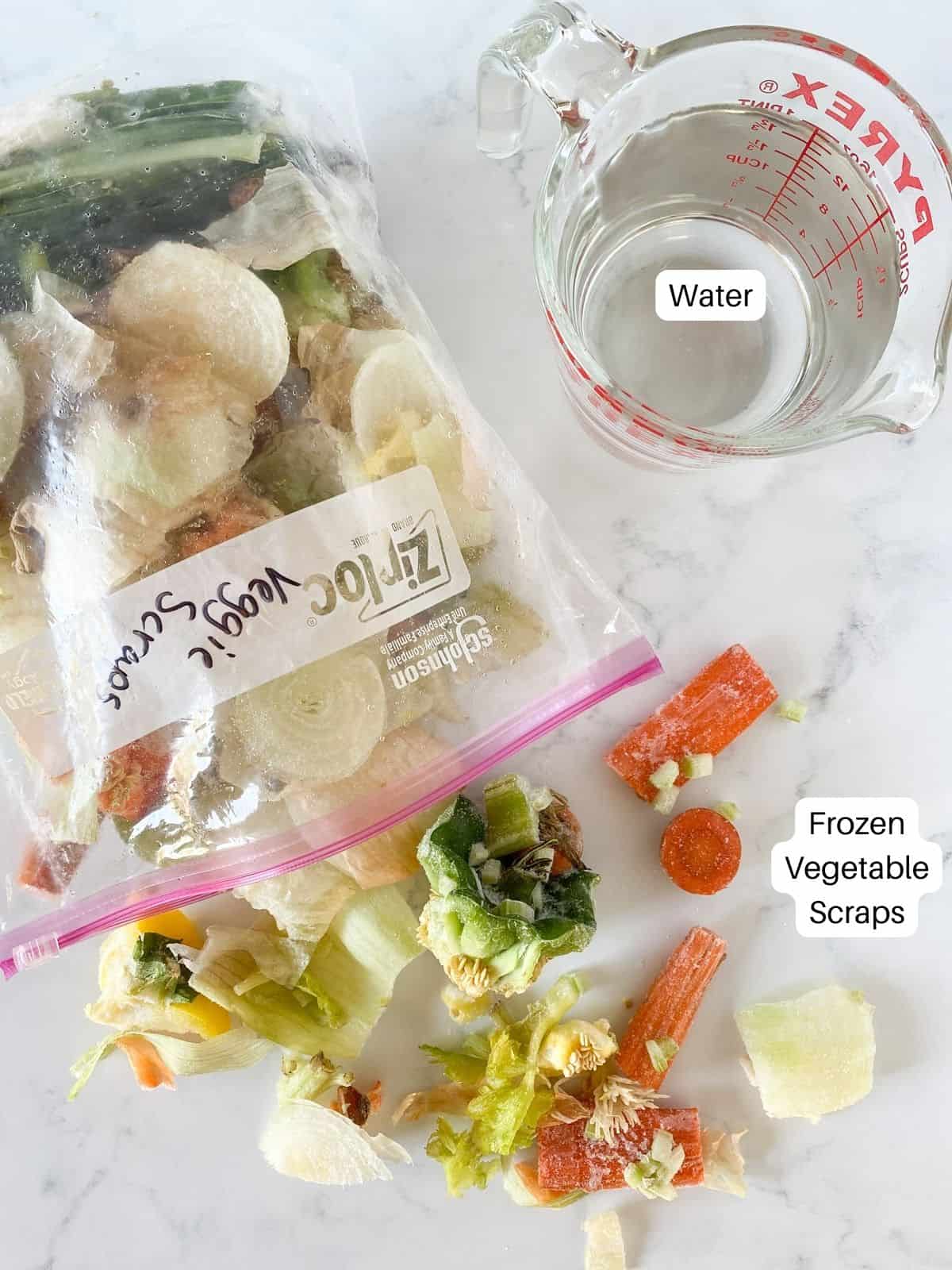 Ingredients for homemade vegetable stock.