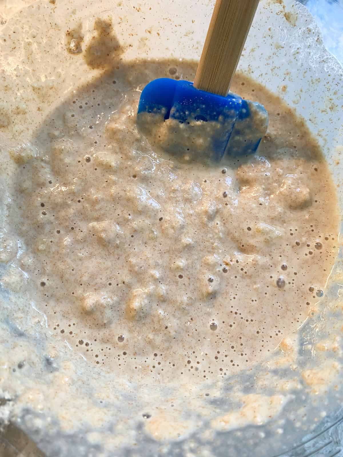 Wet and dry ingredients combined.