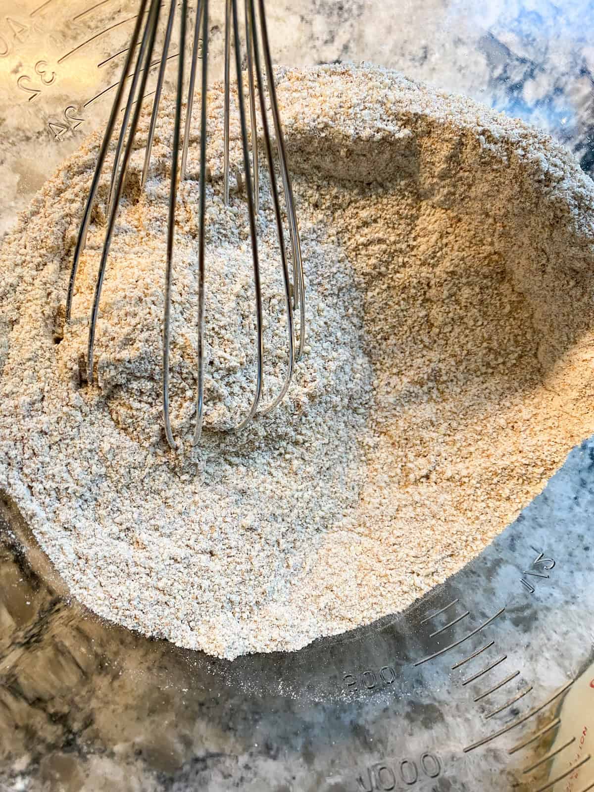 Dry ingredients mixed together.