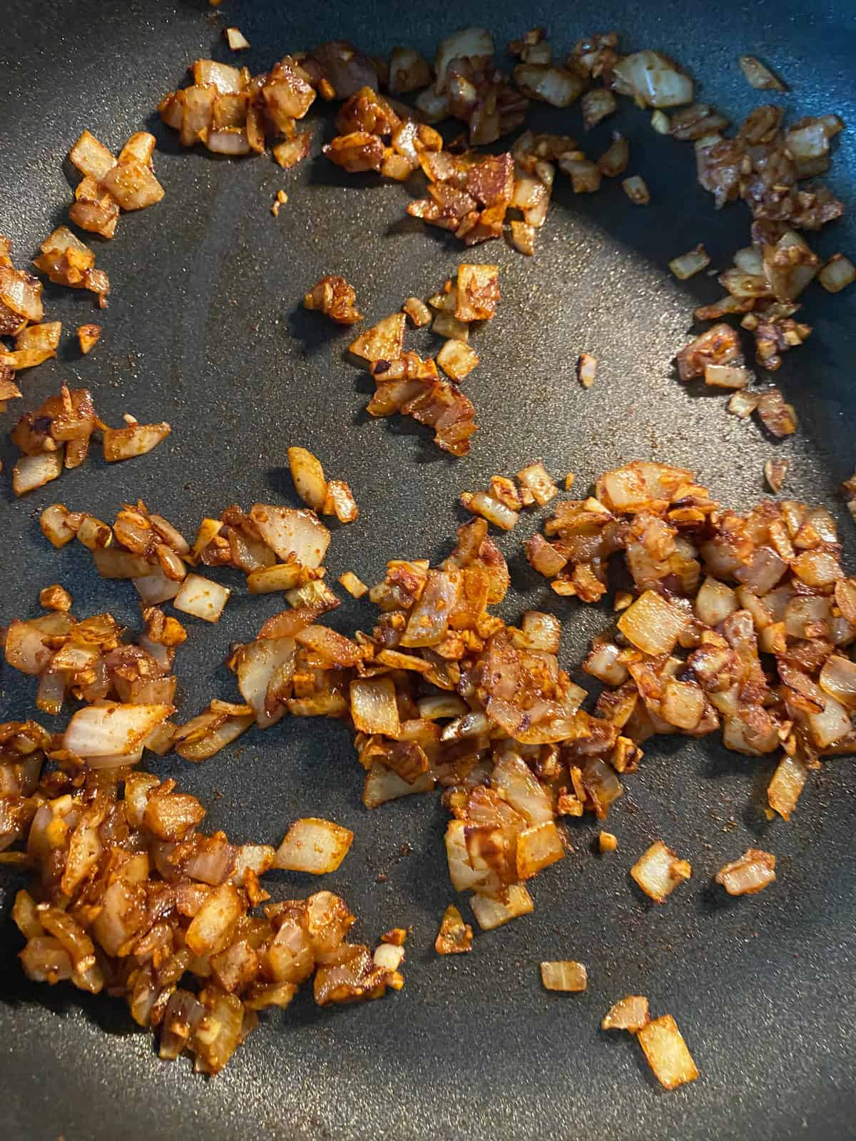 Sauteed onions mixed with minced garlic and smoked paprika.