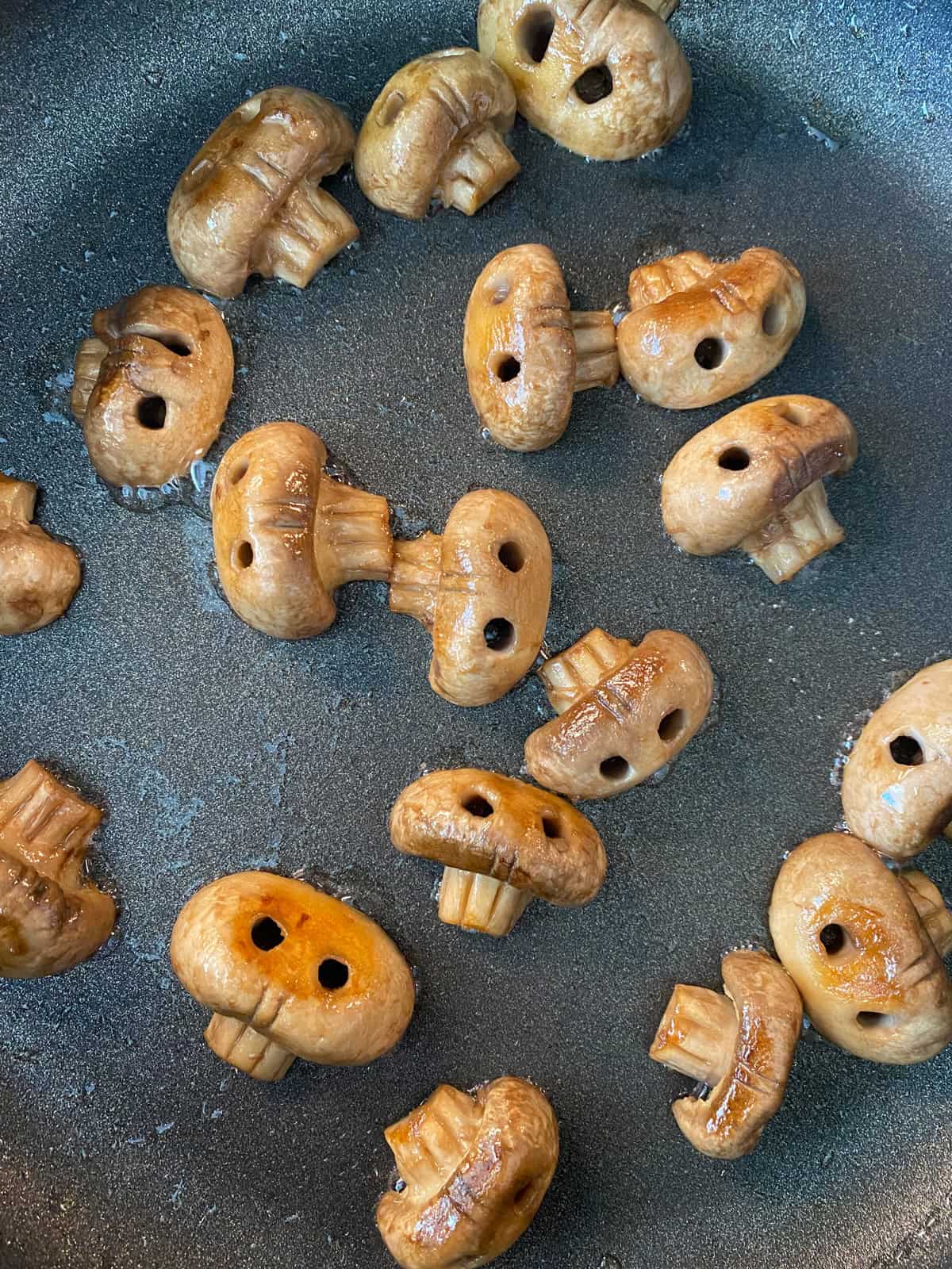 Sauteed mushroom skulls.