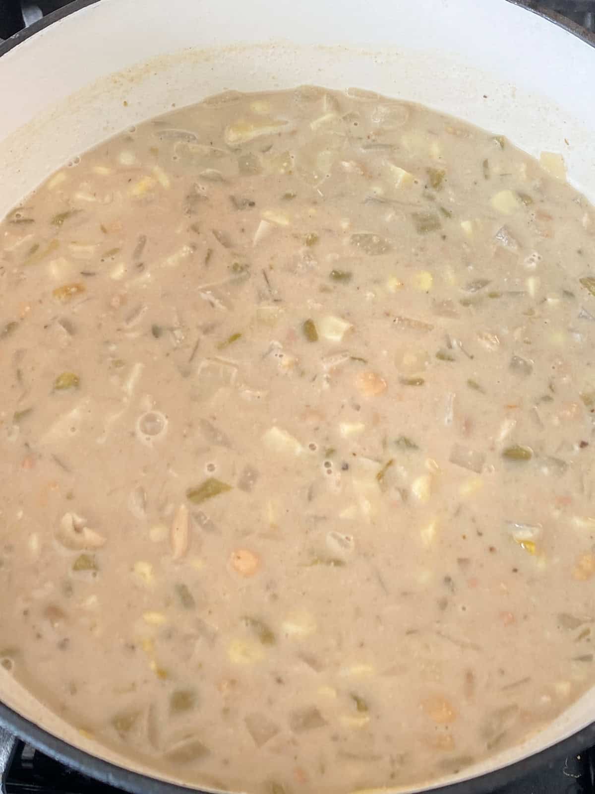 Completed white bean chili recipe.