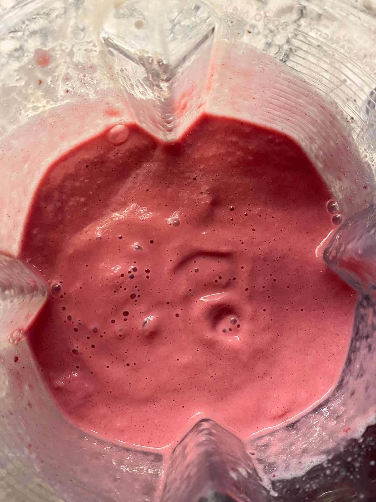 Blended smoothie, in the blender.