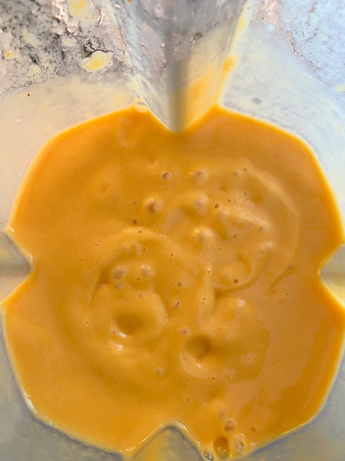 Blended smoothie in the blender.