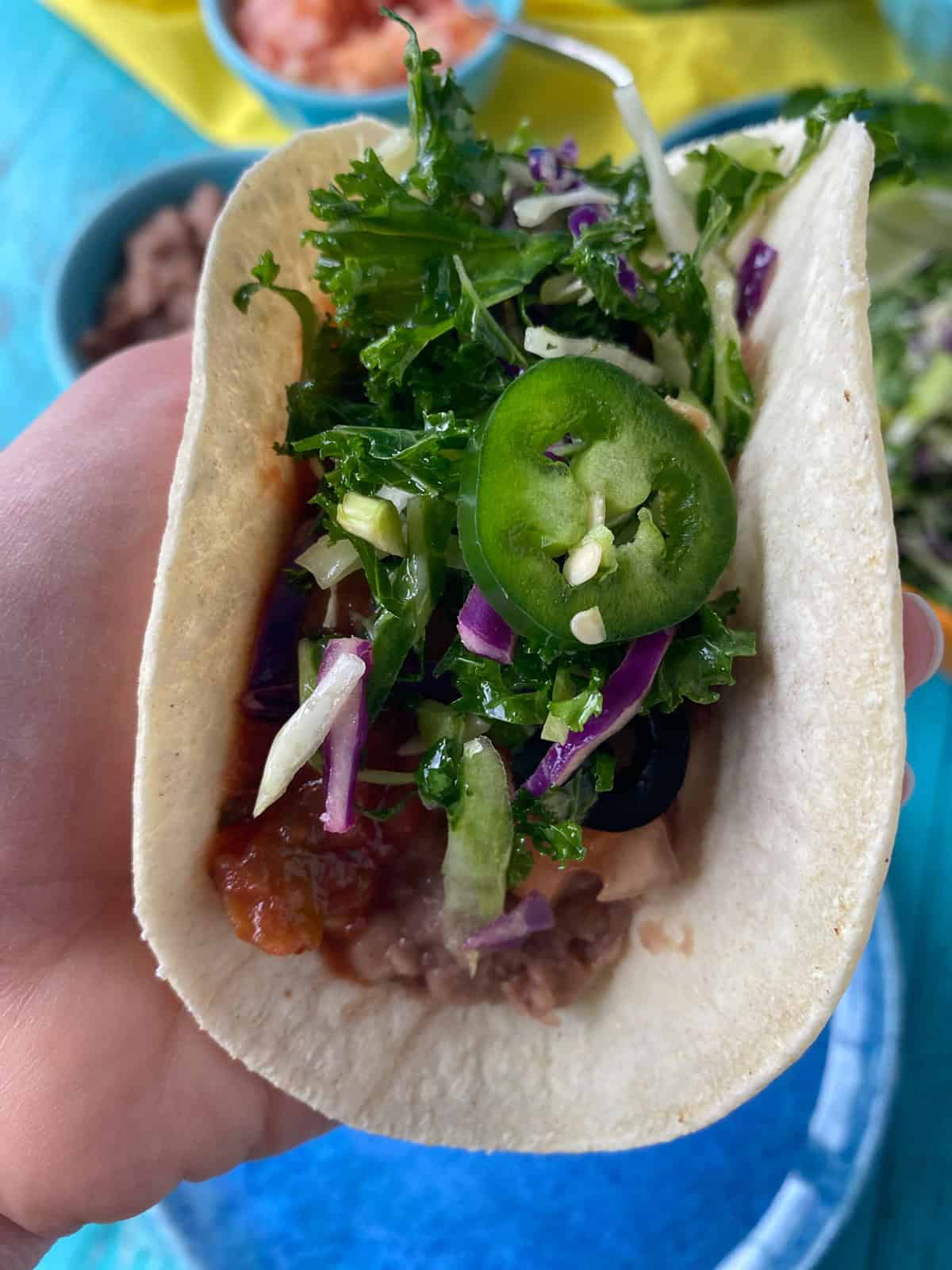 Finished taco.