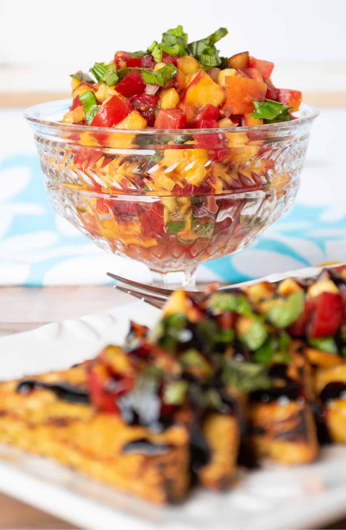 Bowl of peach relish.
