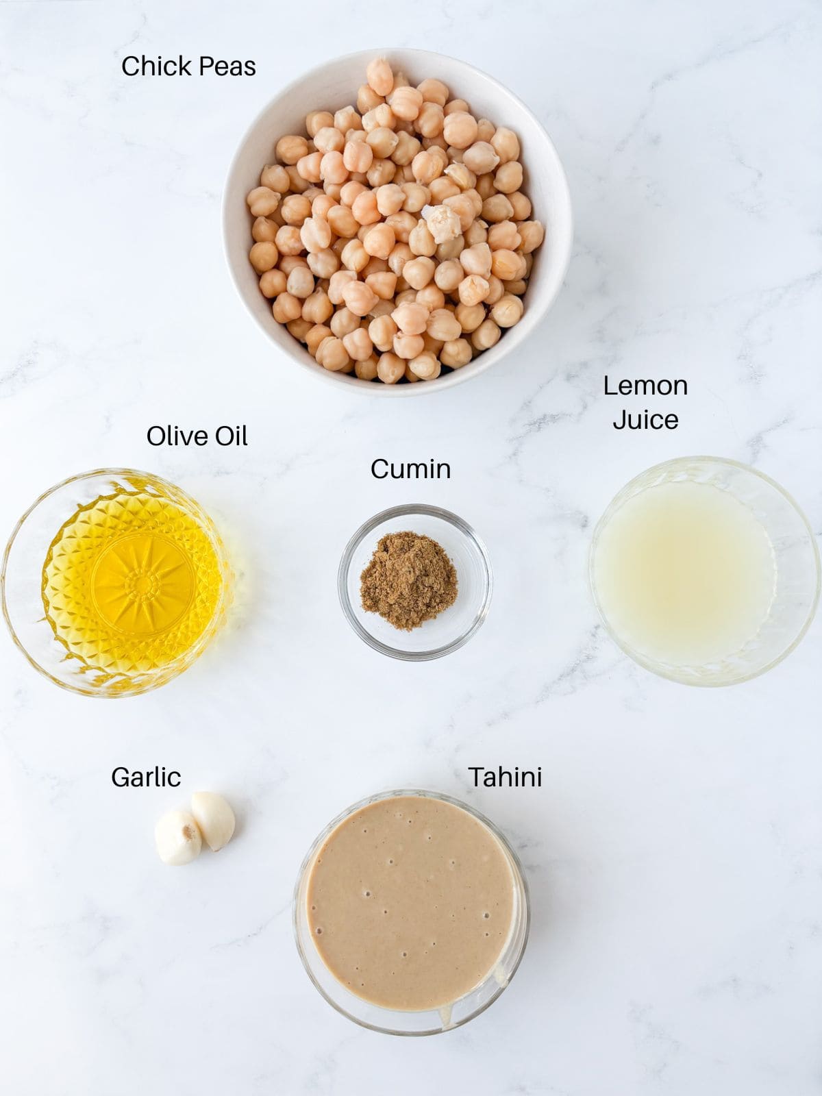 Ingredients for hummus.