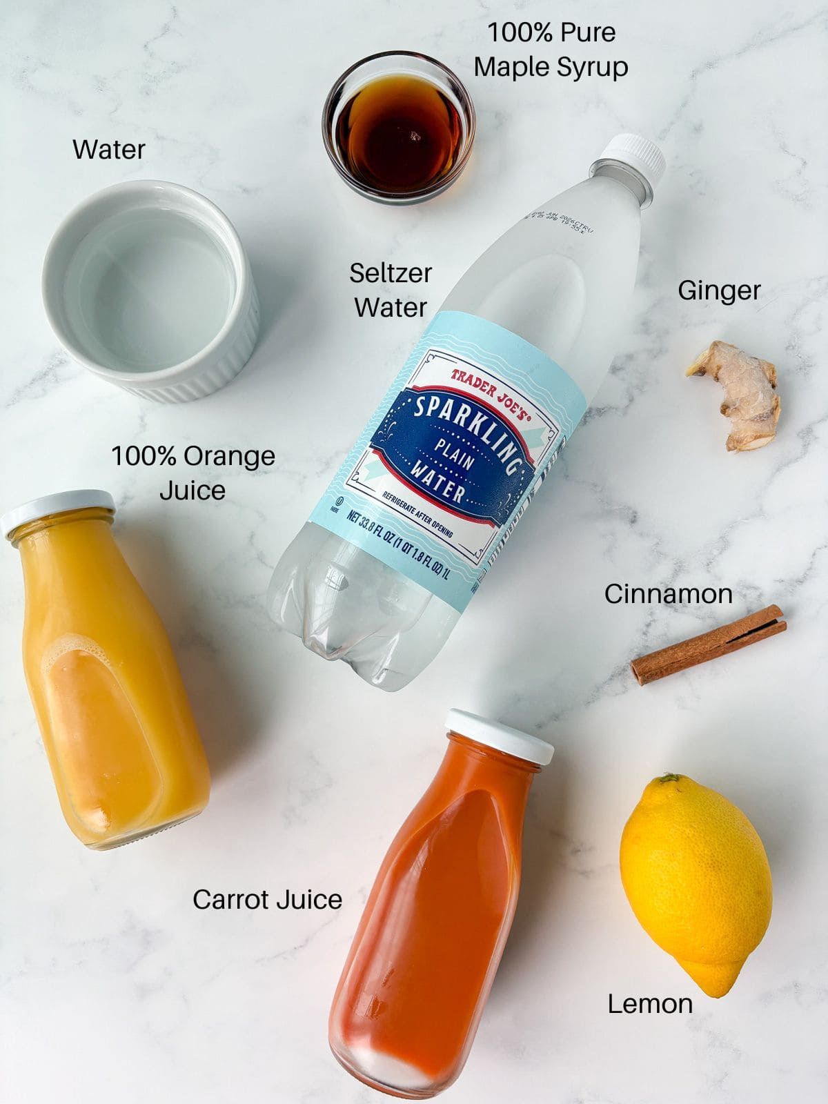 Ingredients for Spiced Orange Mocktail.