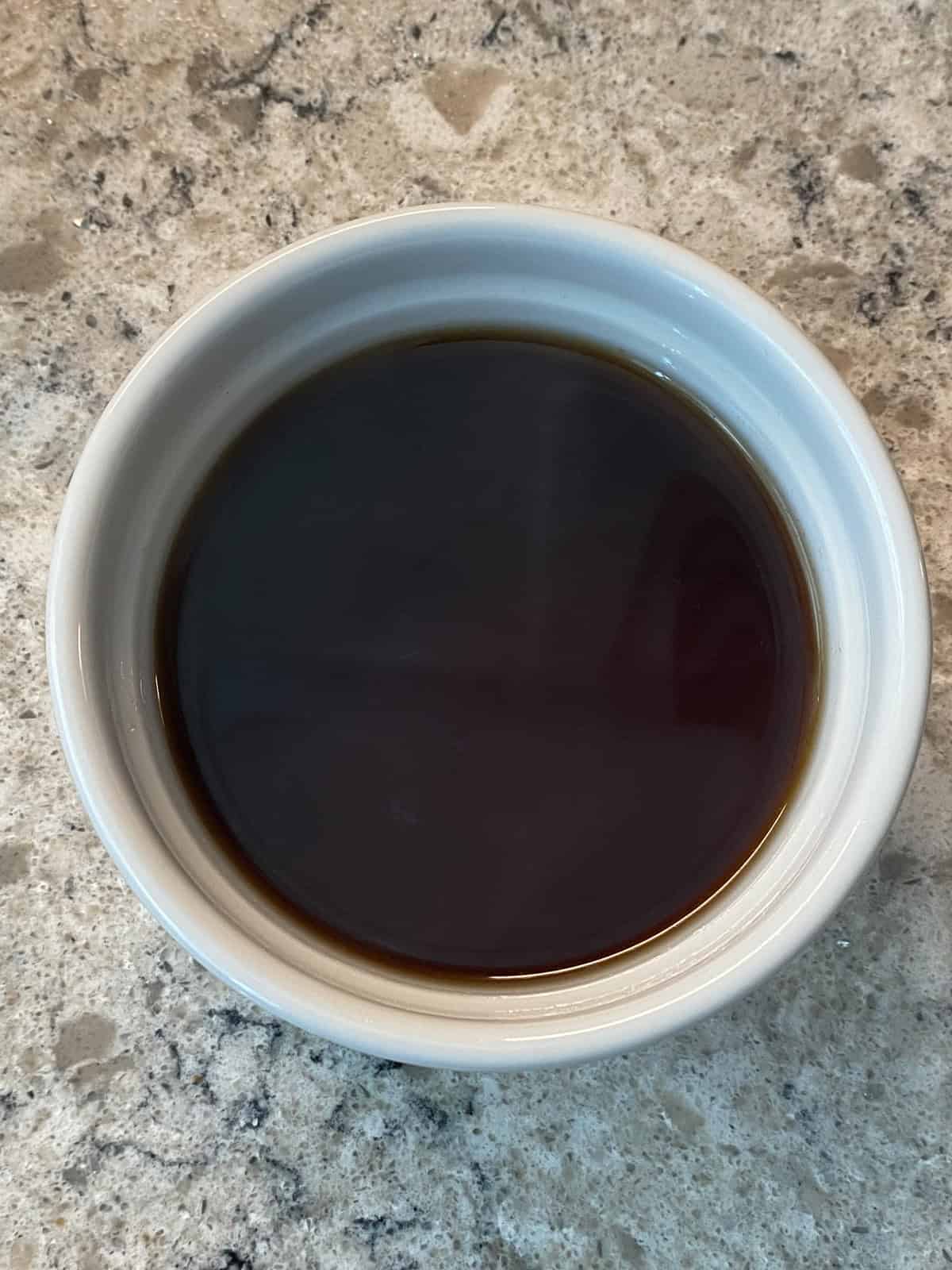 Sweetened syrup with cinnamon stick removed.