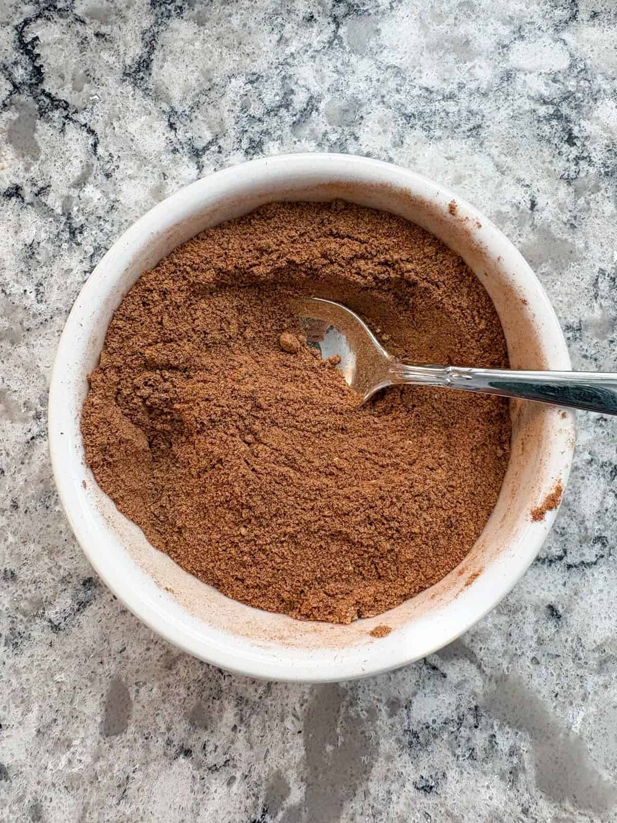 Mixed chai spice in a bowl.
