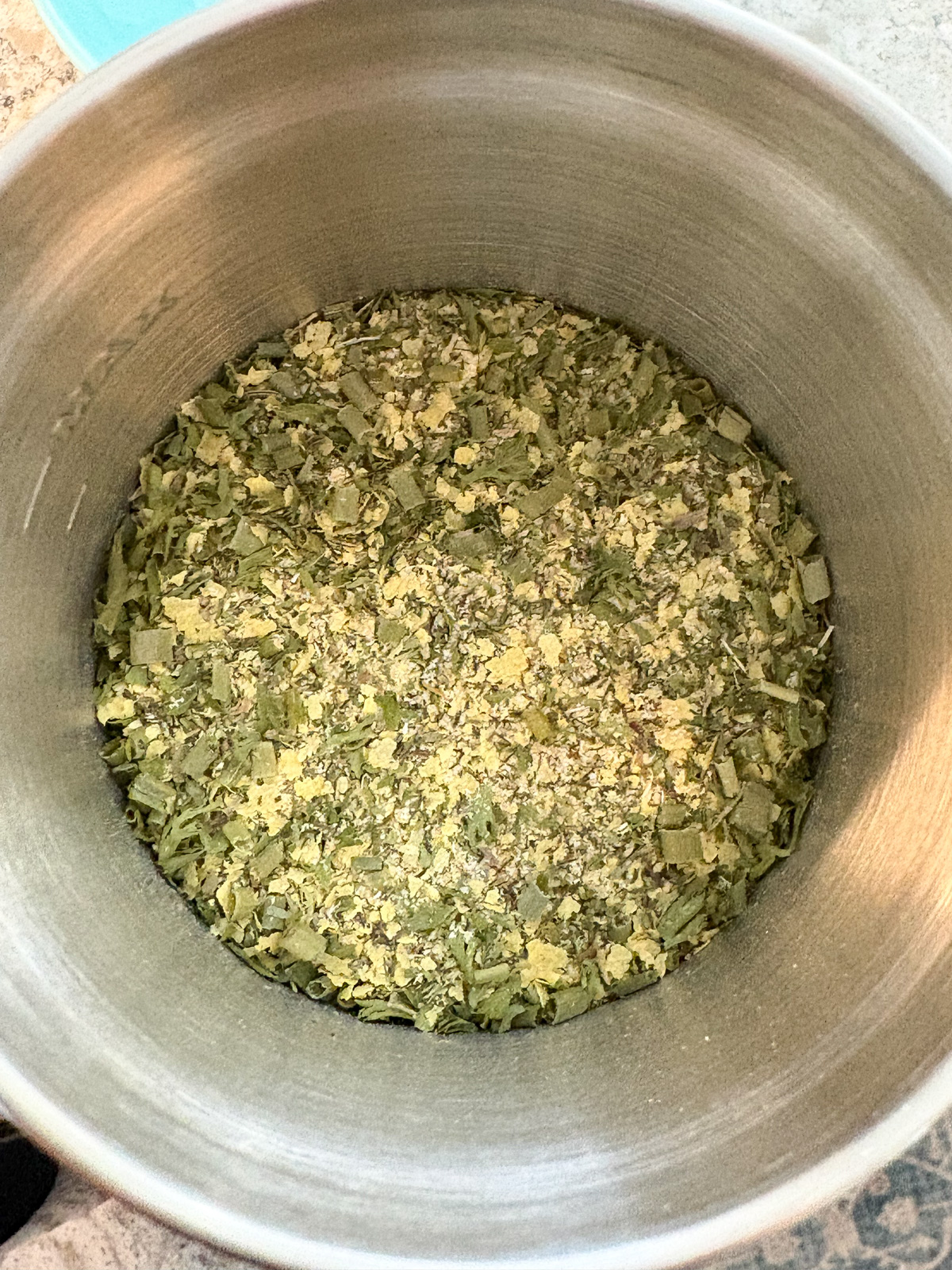 Ingredients in a spice grinder.