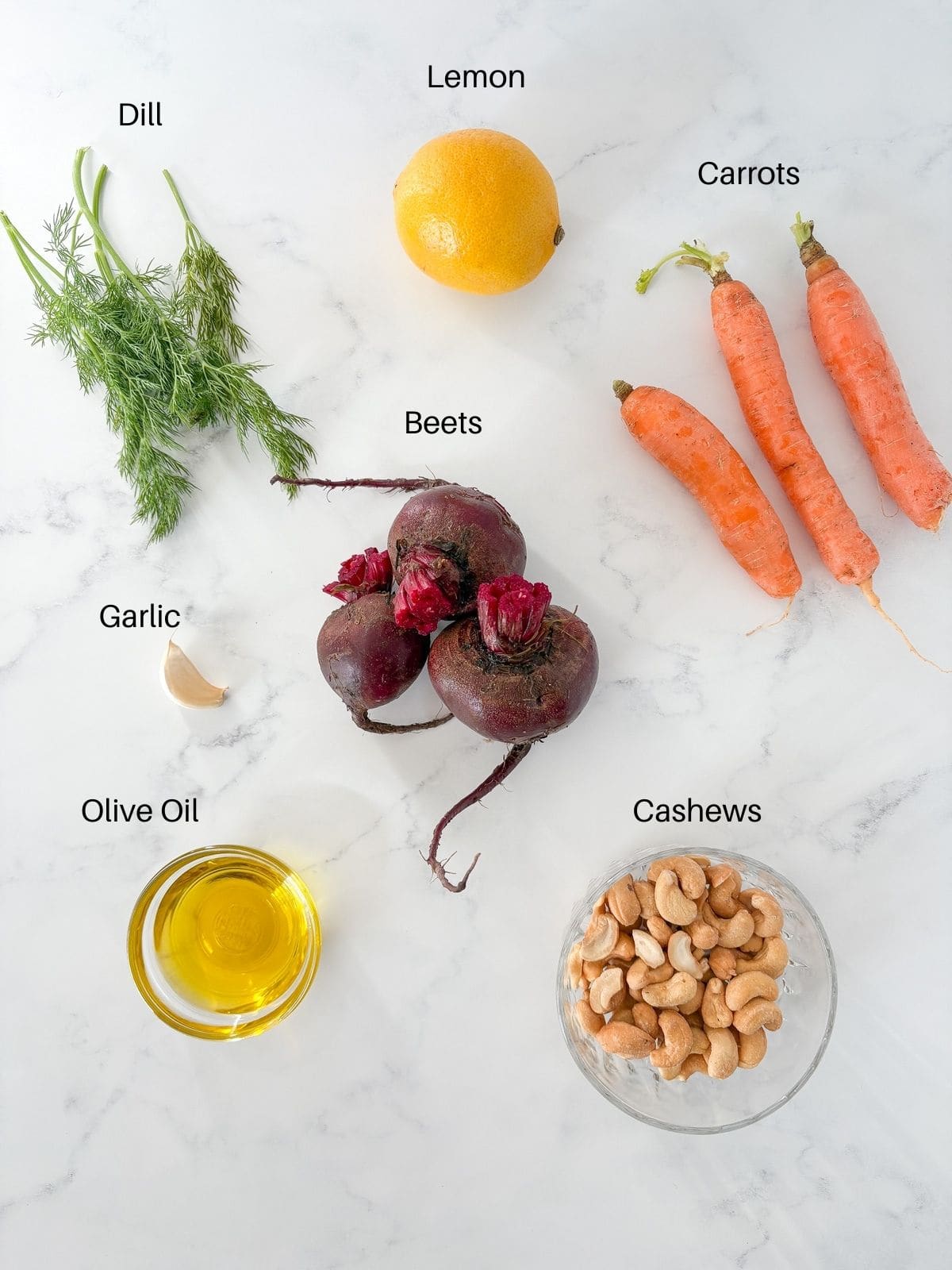 Ingredients for roasted red beets and carrots.