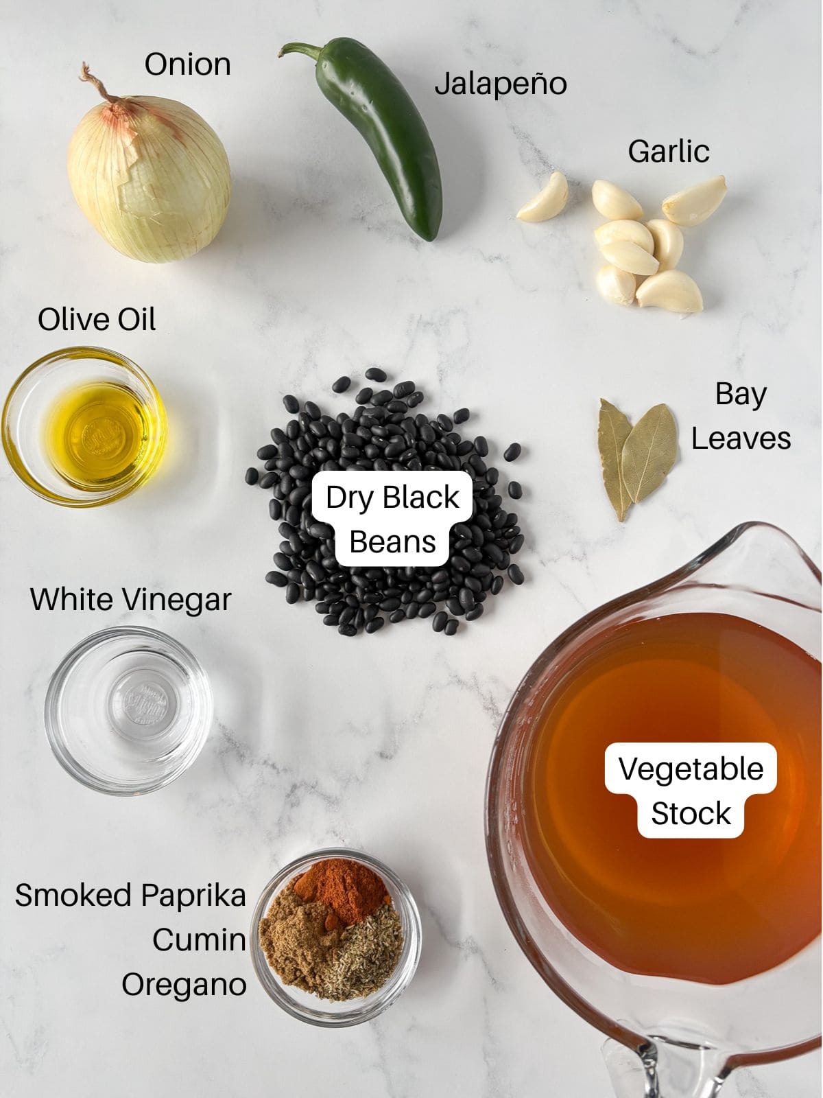Ingredients for Instant Pot Cuban Black Beans.