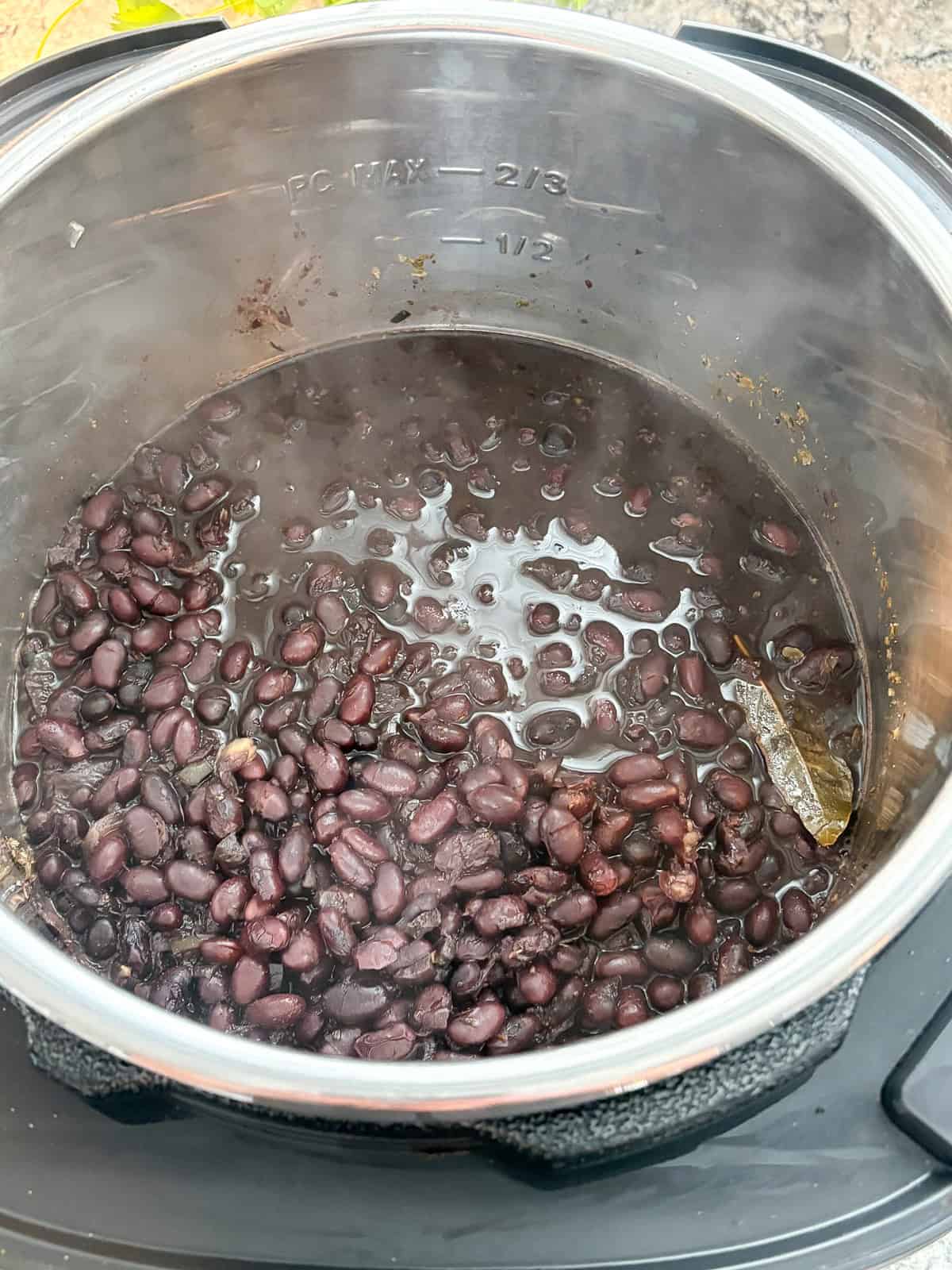 Black beans after pressure cooking.