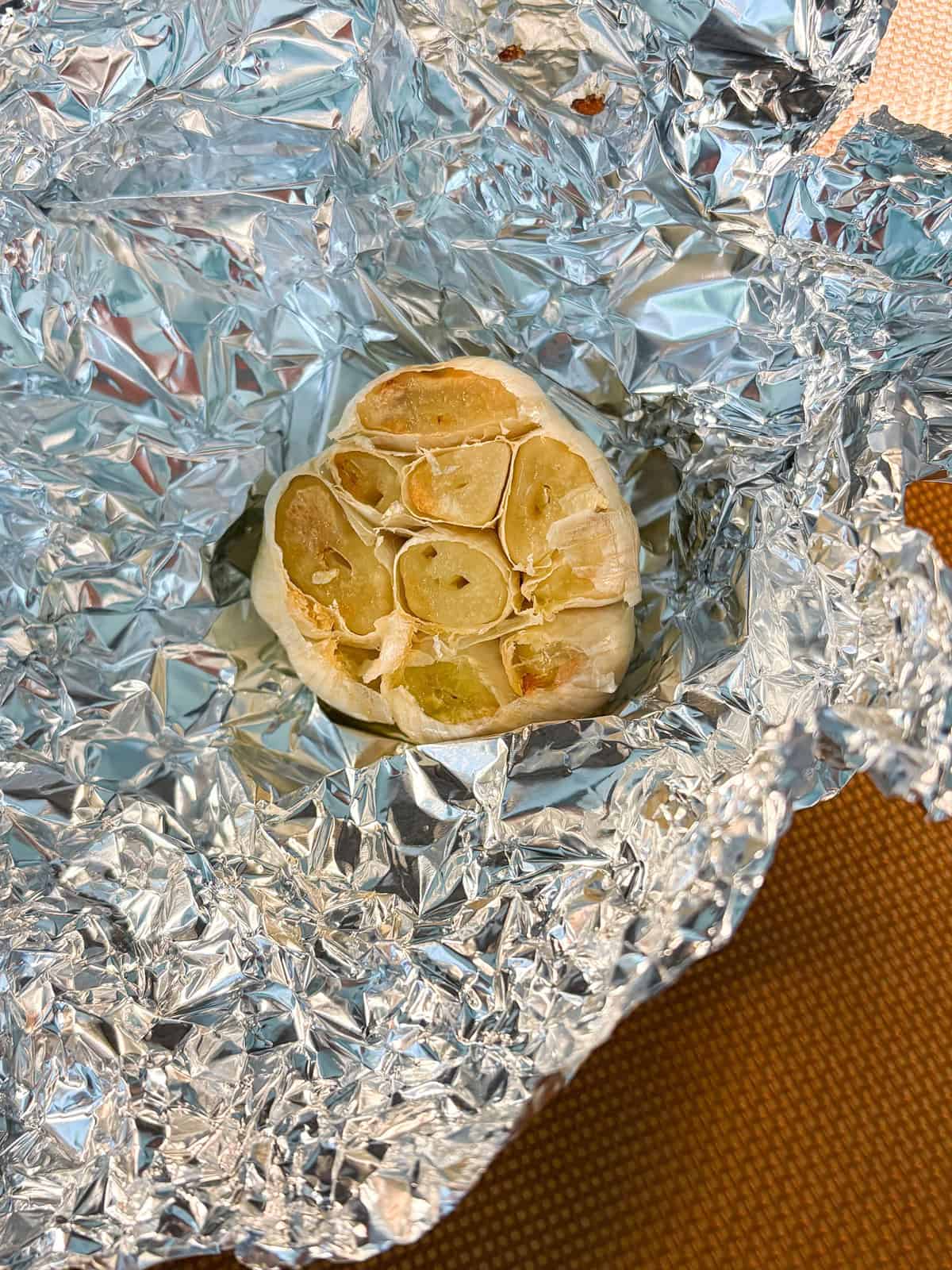 Bulb of roasted garlic.