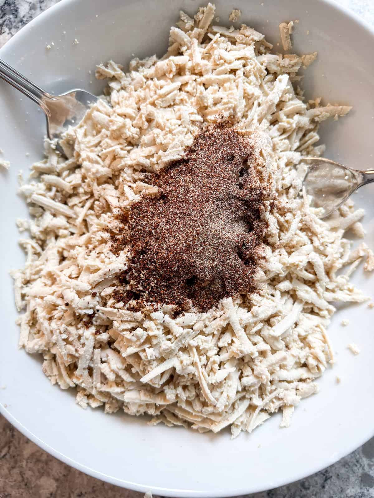 Spices added to the tofu.