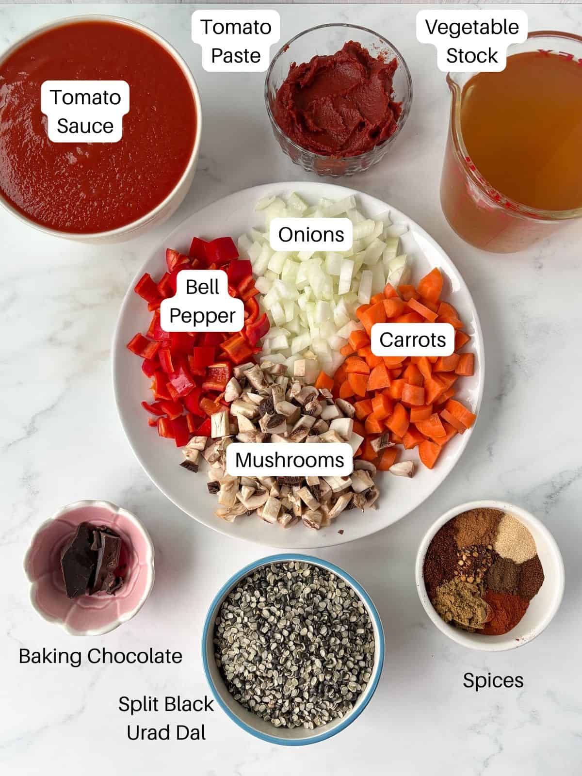 Ingredients for slow cooker Cincinnati Chili.